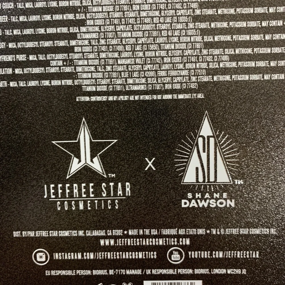 Jeffree Star Cosmetics x Shane Dawson Mini Controversy Eyeshadow Palette New NIB